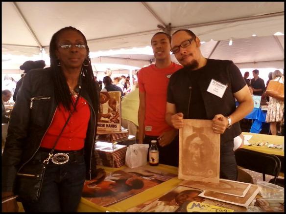 Floyd Cooper with his wife and son-framed