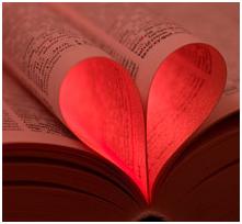 BookGiving - heart in pages-pink