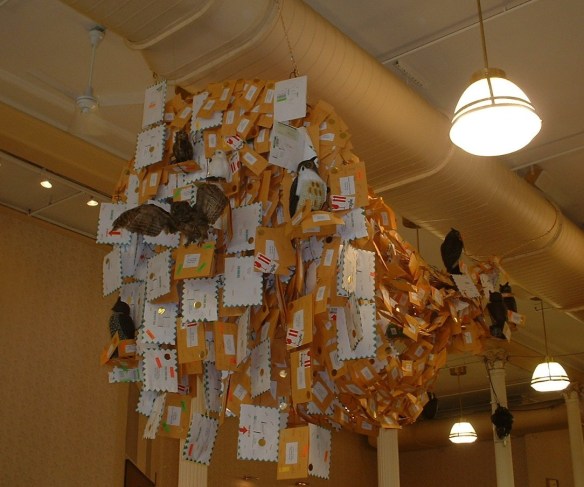 B&N Union Sq swoop of owl posts 1st floor